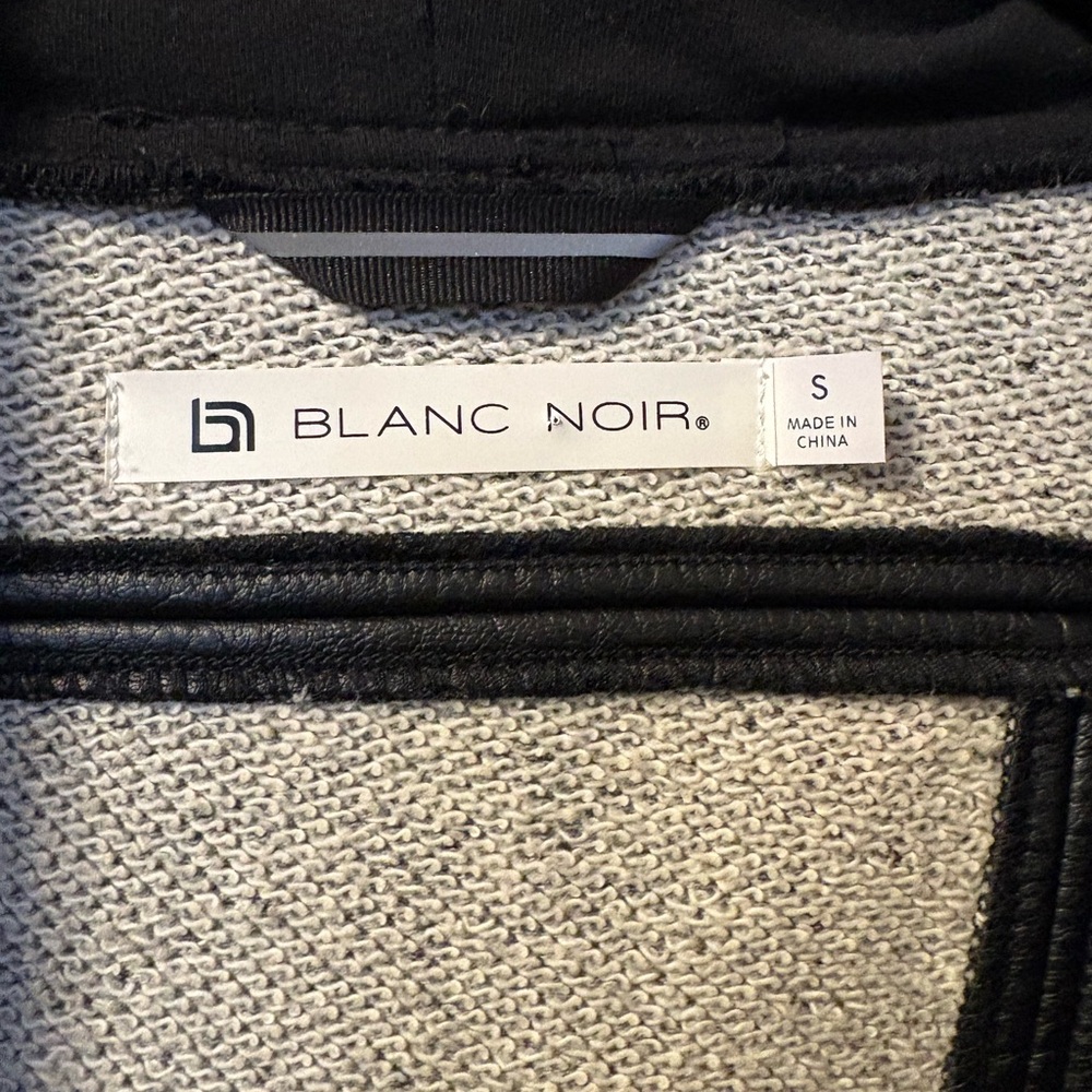 Blanc Noir Black Leather Hooded Jacket - Picture 5 of 6
